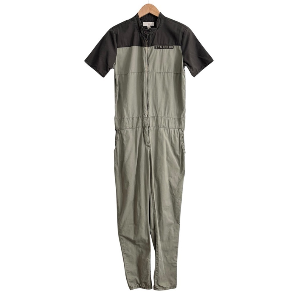 Triple Five Soul Two-Tone Army Green Utility Jumpsuit